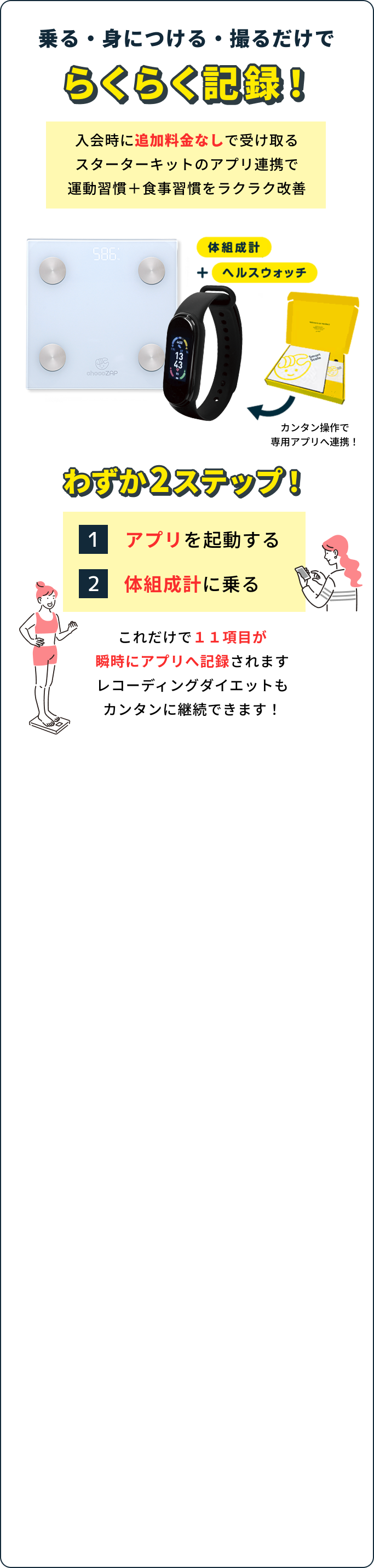 乗る・身につける・撮るだけでらくらく記録!
