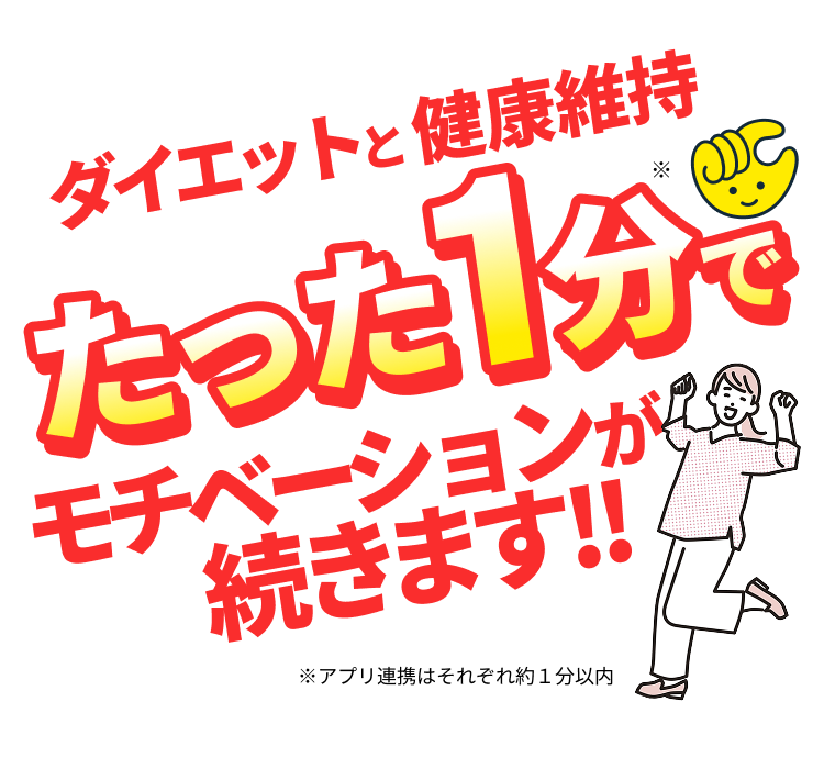 ダイエットと健康維持 たった1分でモチベーションが続きます!!