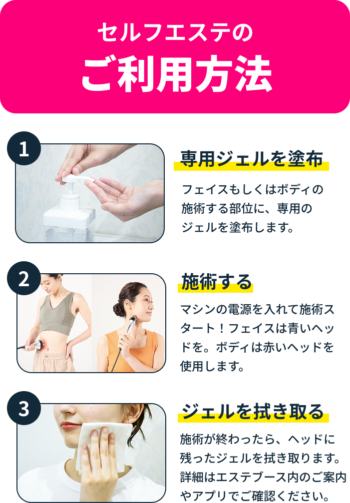 セルフエステのご利用方法