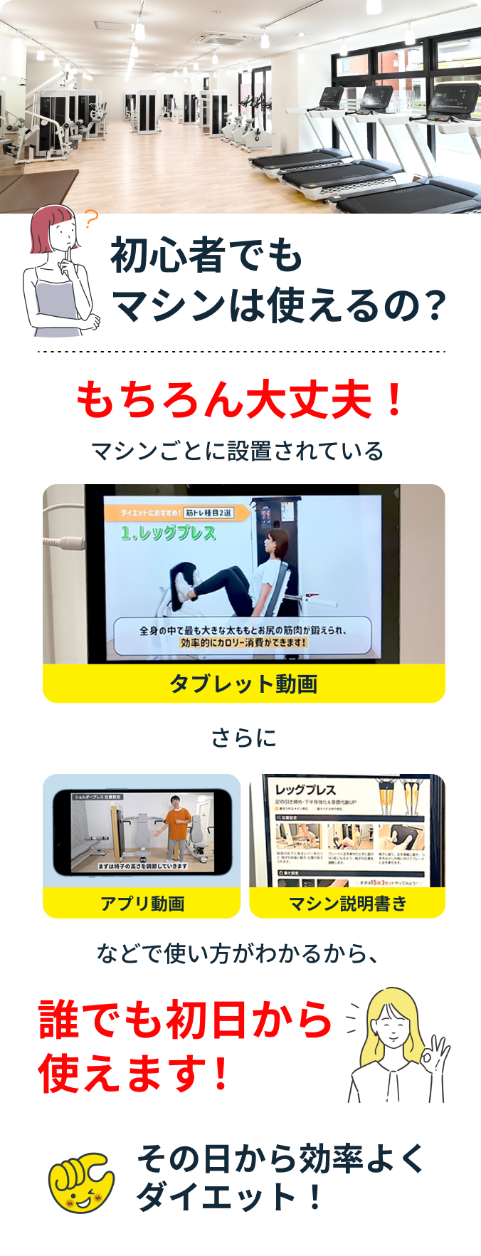 初心者でもマシンは使えるの?