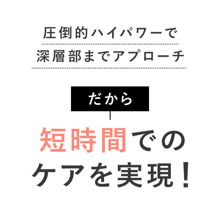 短時間でのケアを実現!