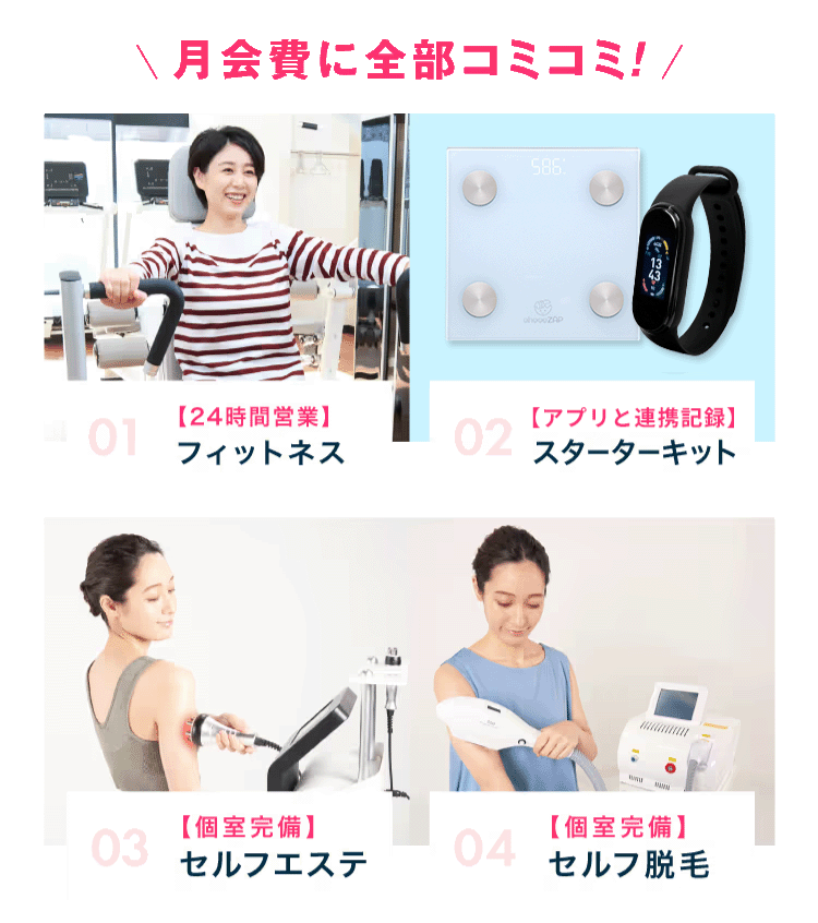 月会費に全部コミコミ!