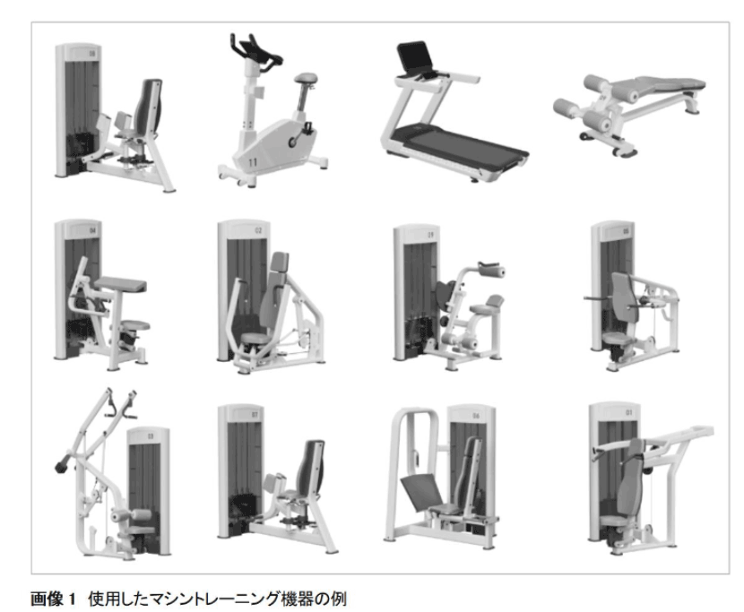 使用したマシントレーニング機器の例