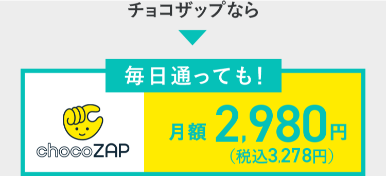 毎日通っても月額2,980円(税込3,278円)