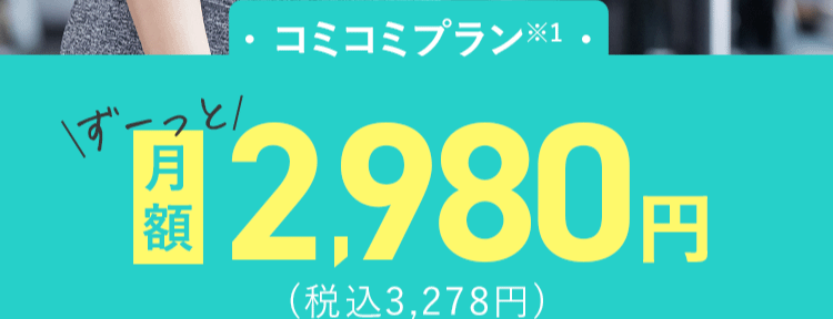 ずーっと月額2,980円(税込3,278円)