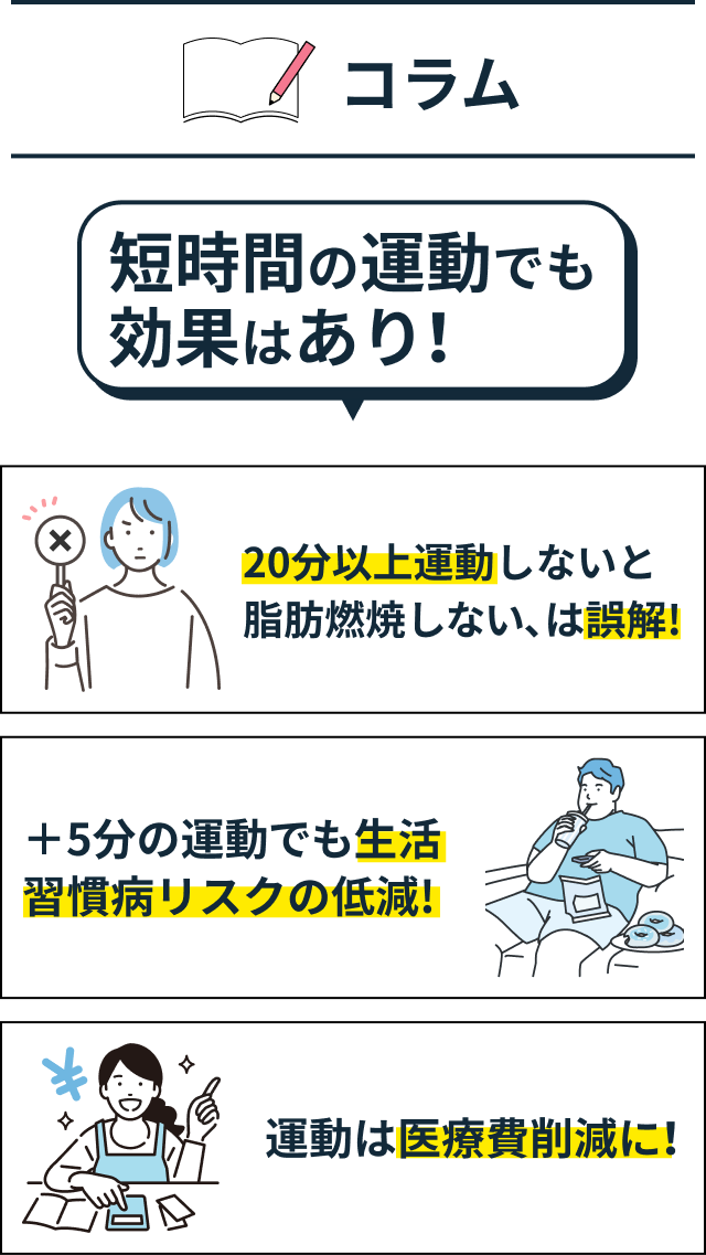 短時間の運動でも効果はあり!