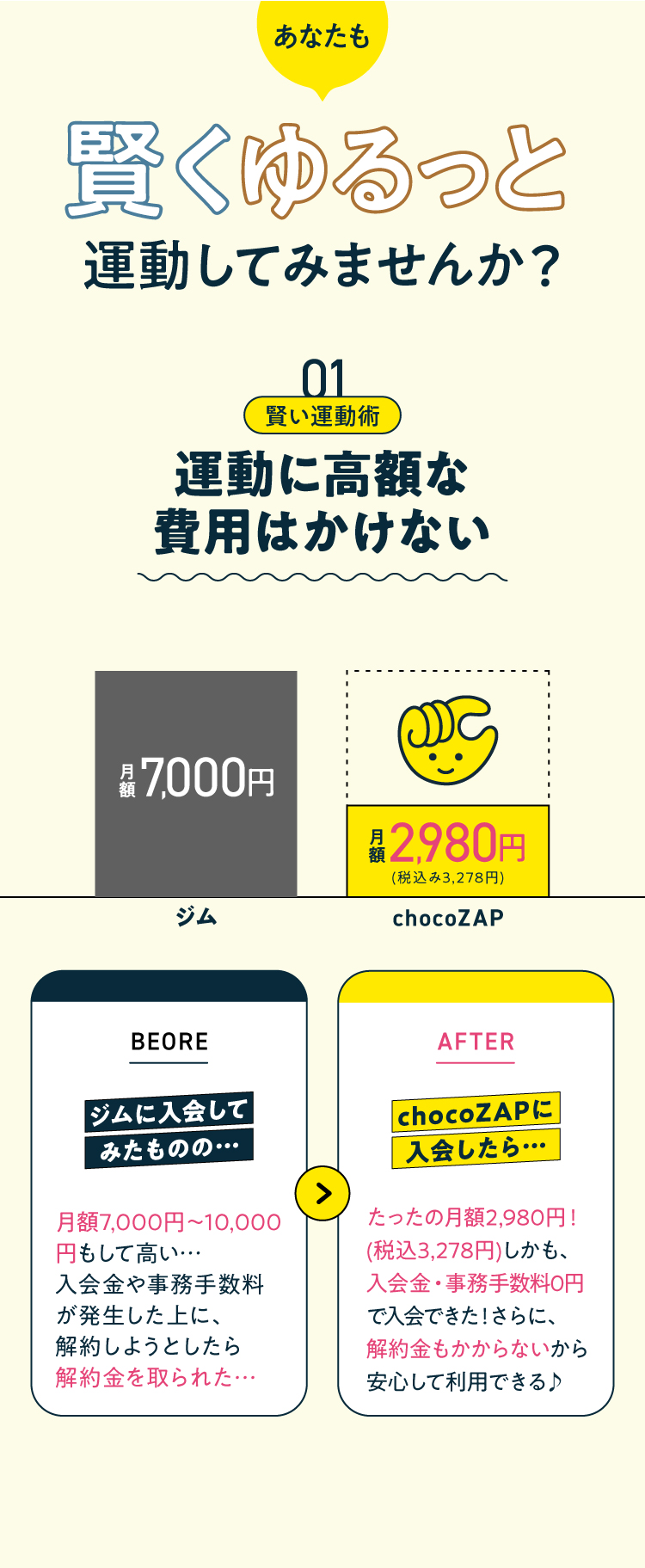 賢くゆるっと運動してみませんか? 01 運動に高額な費用はかけない