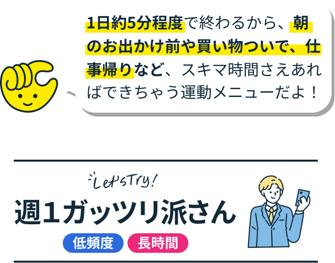 1日約5分程度で終わるから